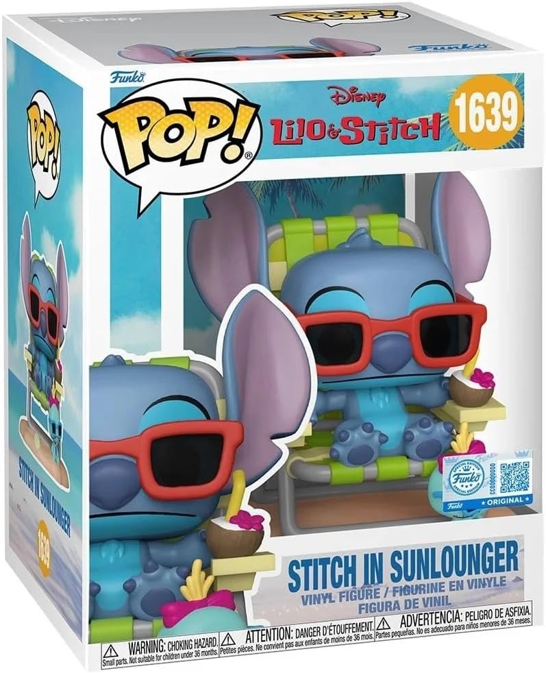 Funko Pop! Disney Lilo & Stitch – 1639 - Stitch in Sunlounger #Exclusive Limited Edition Vinyl Figure